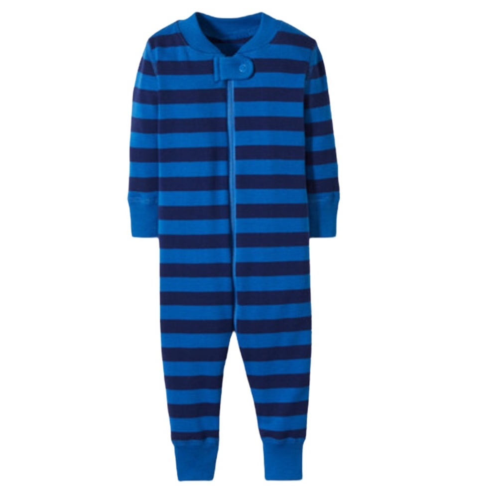 Hanna Andersson Baby Zip Sleeper In Organic Cotton, Blue Stripe, 3T